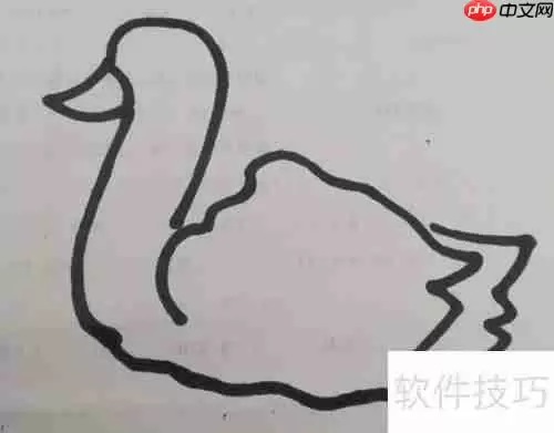 儿童简笔画天鹅的画法步骤图解
