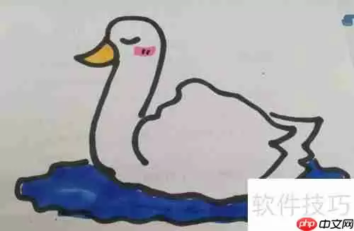 儿童简笔画天鹅的画法步骤图解