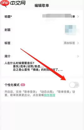 QQ音乐歌单个性化模式有什么用