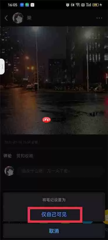 小红书笔记怎么设置仅自己可见
