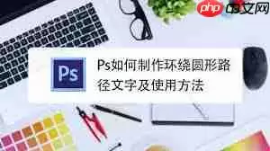 PS怎么更改文字环绕圆形的方向