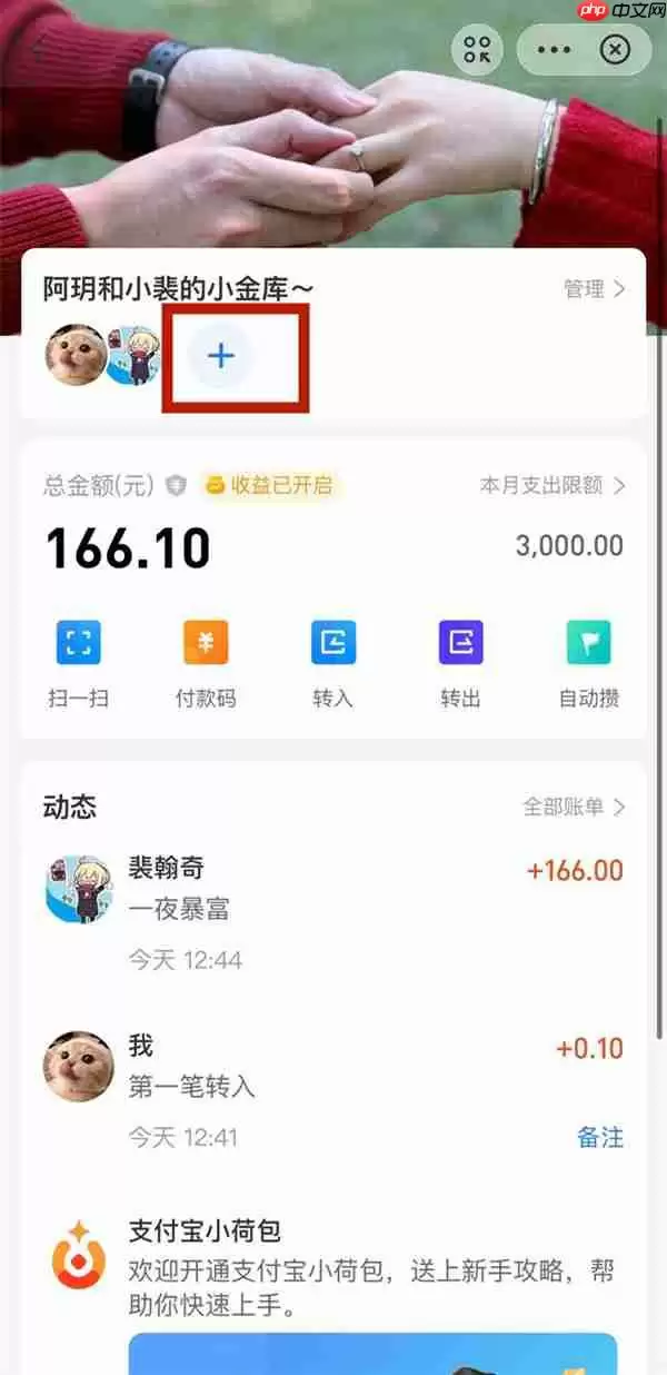支付宝一起攒钱功能在哪里