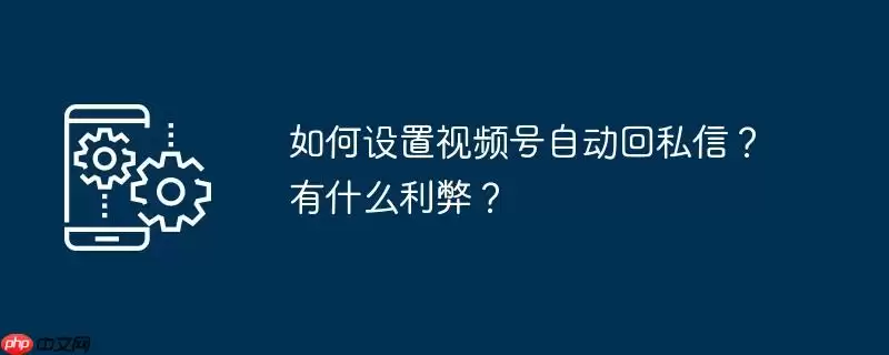 如何设置视频号自动回私信？有什么利弊？