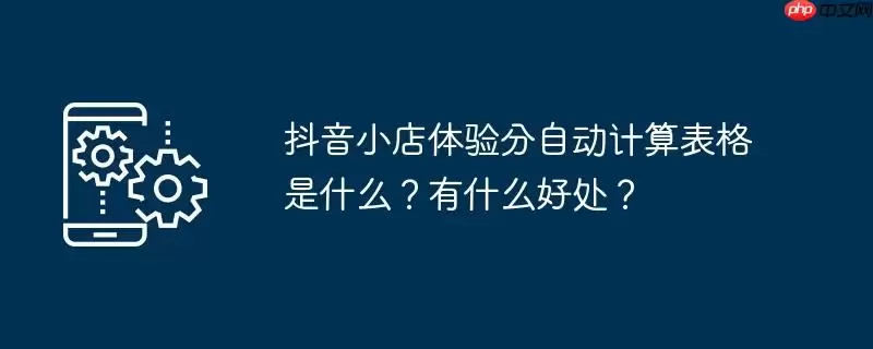 抖音小店体验分自动计算表格是什么？有什么好处？