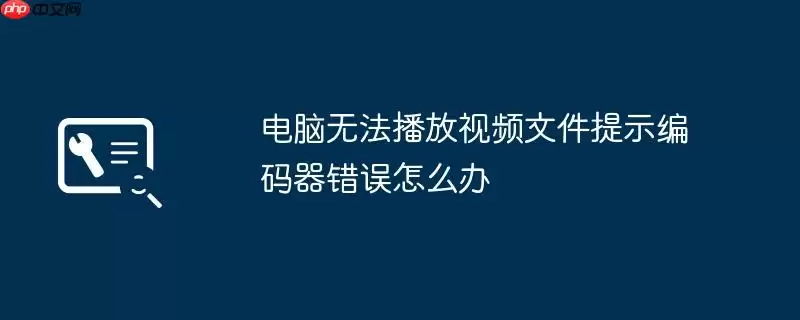 电脑无法播放视频文件提示编码器错误怎么办