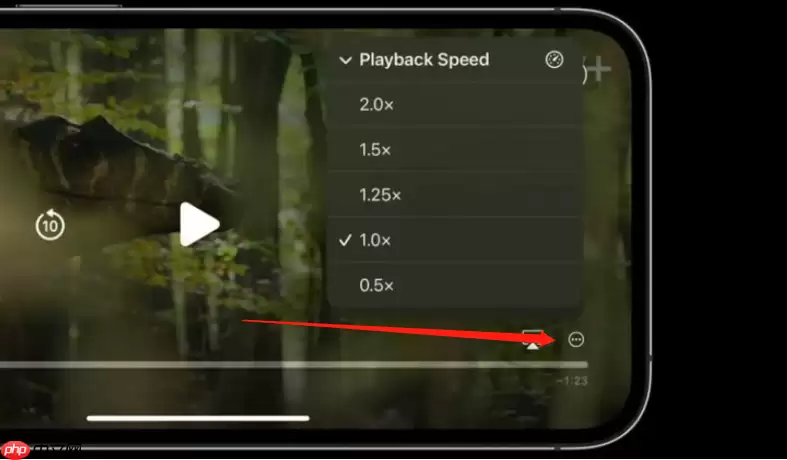 ios16视频播放器倍速播放在哪