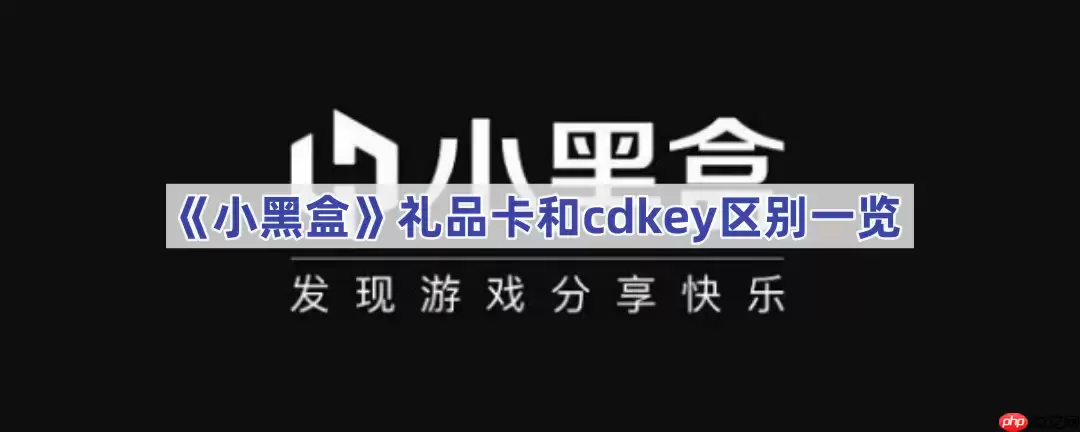 《小黑盒》礼品卡和cdkey区别一览