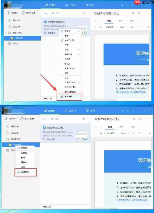 有道云笔记怎么设置阅读密码？设置阅读密码操作流程分享