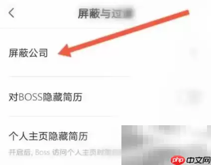 boss直聘屏蔽公司设置介绍