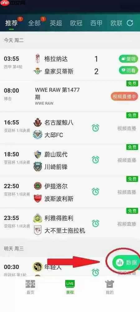 爱奇艺体育比赛数据在哪里看