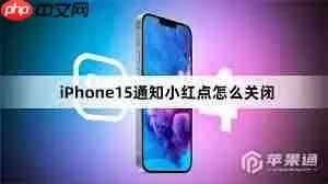 如何关闭iPhone15Pro通知小红点