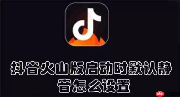 抖音火山版启动时默认静音怎么设置