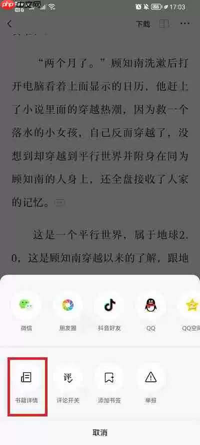 番茄小说加入书架的书怎么看简介