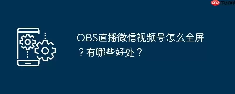 obs直播微信视频号怎么全屏？有哪些好处？