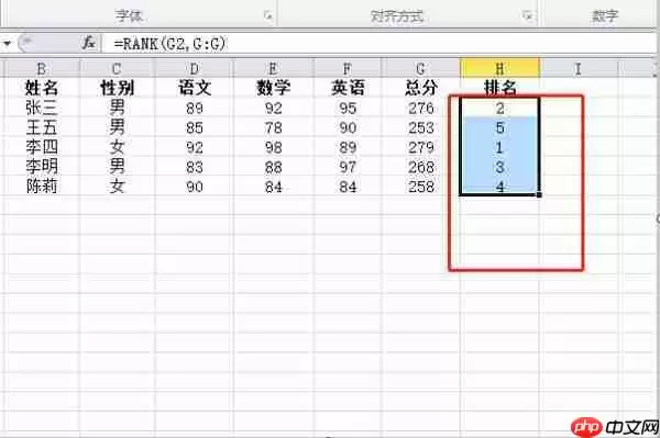 电脑excel怎么进行排名？excel自动排名教程分享