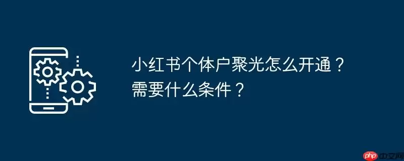 小红书个体户聚光怎么开通?需要什么条件?
