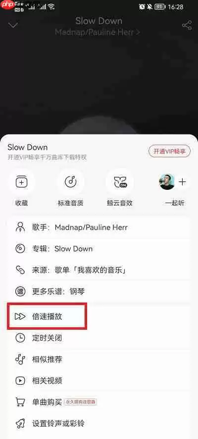 网易云音乐怎么调倍速