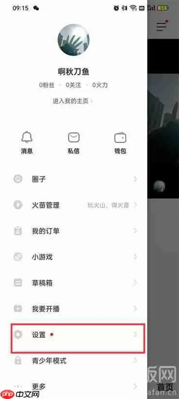 抖音火山版设置在哪里