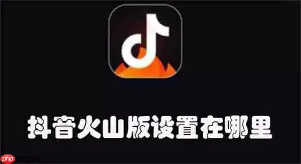 抖音火山版设置在哪里