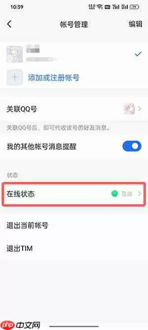 tim怎么设置在线状态