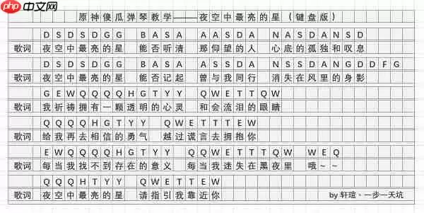 原神夜空中最亮的星琴谱是什么-夜空中最亮的星琴谱一览