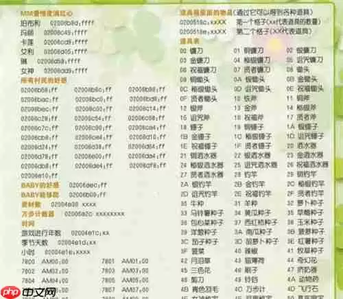 牧场物语矿石镇的伙伴们金手指代码有哪些-金手指大全