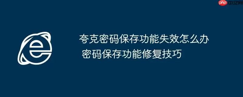夸克密码保存功能失效怎么办 密码保存功能修复技巧