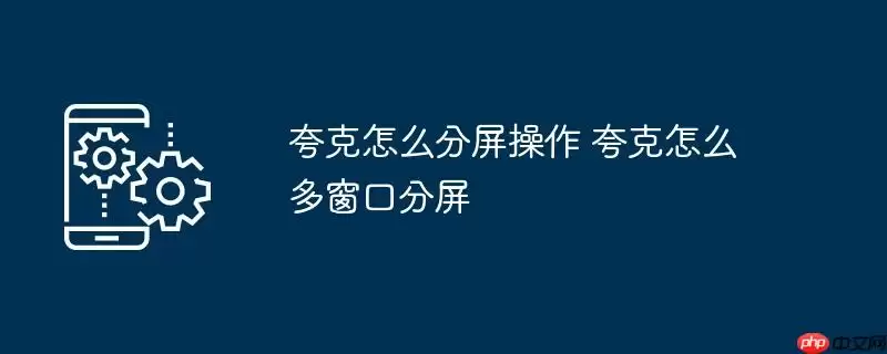 夸克怎么分屏操作 夸克怎么多窗口分屏