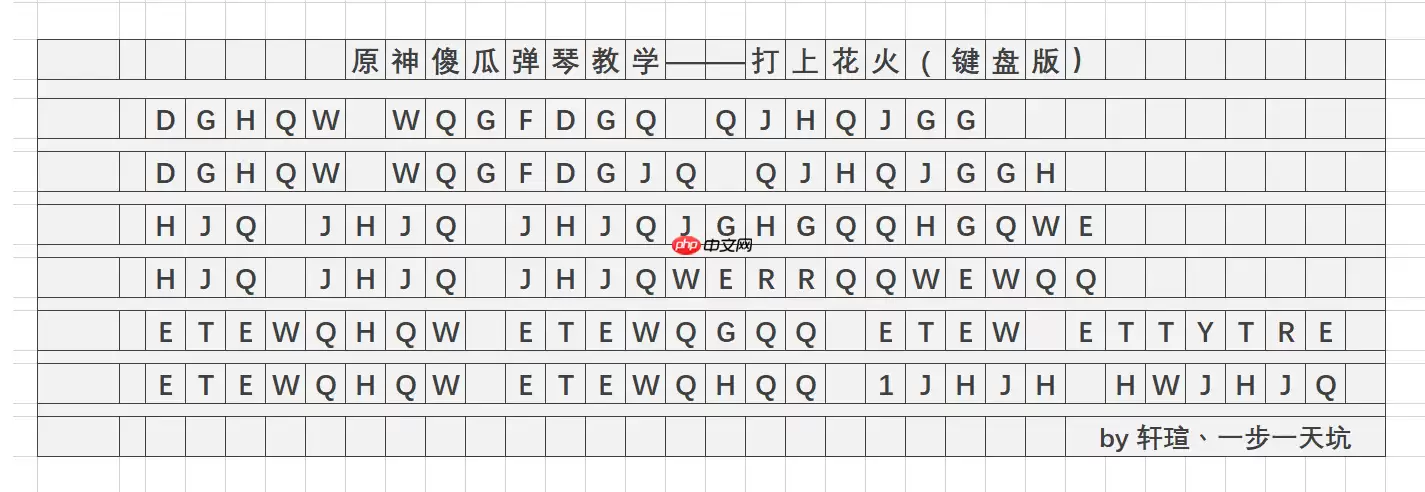 原神打上花火乐谱