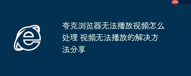 夸克浏览器无法播放视频怎么处理 视频无法播放的解决方法分享