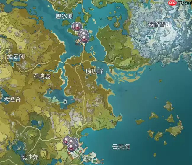 原神霓裳花分布图