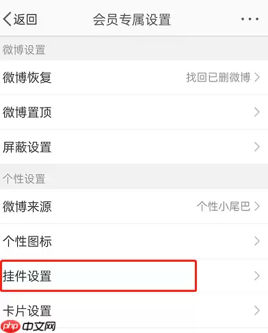 微博动态挂件怎么设置