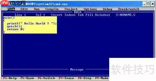 Turbo C 2.01完美教程：从入门到精通