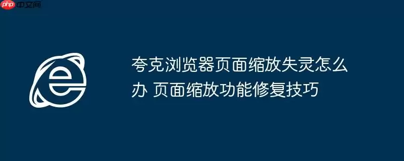 夸克浏览器页面缩放失灵怎么办 页面缩放功能修复技巧