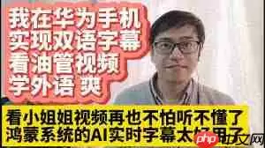 鸿蒙AI字幕如何进行外文翻译