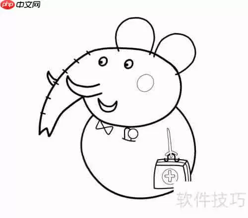 学会画大象牙医简笔画,只需简单几步!