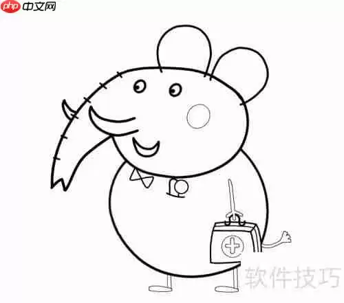 学会画大象牙医简笔画,只需简单几步!