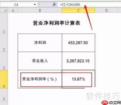营业净利润率的计算方法