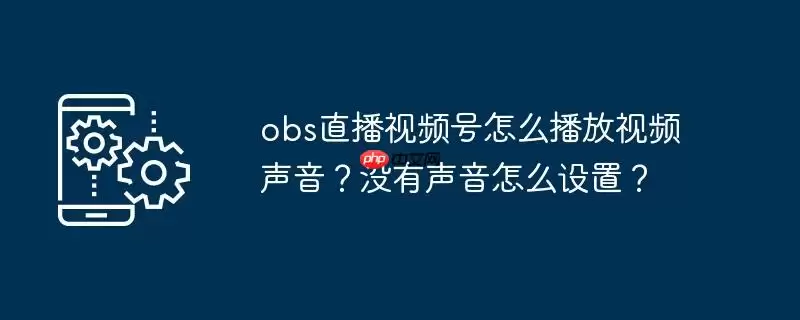 obs直播视频号怎么播放视频声音?没有声音怎么设置?