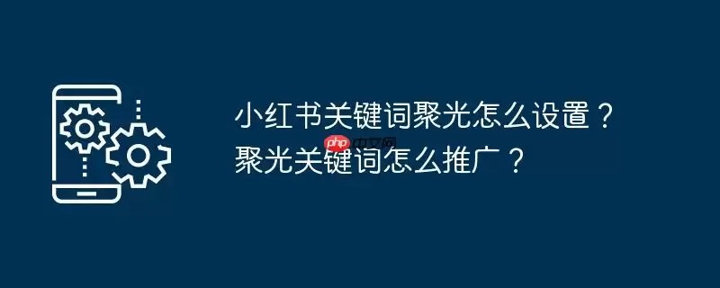 小红书关键词聚光怎么设置？聚光关键词怎么推广？