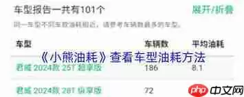 小熊油耗怎么查各车油耗