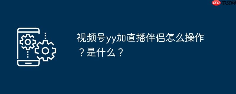 视频号yy加直播伴侣怎么操作？是什么？