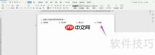 WPS2019 Word中制作试卷选择题的方法