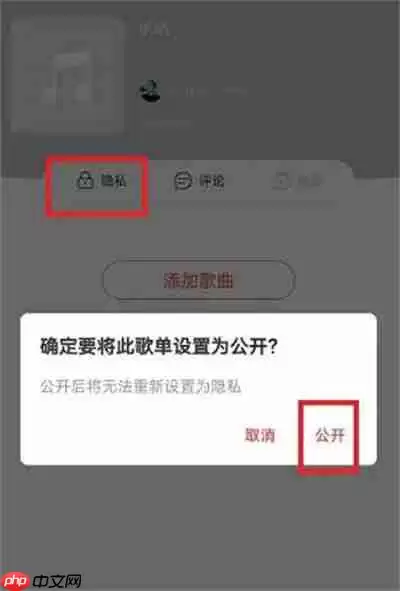 网易云音乐怎么公开歌单