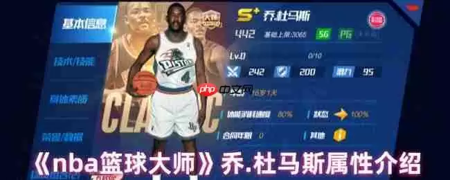 NBA篮球大师防守核心乔·杜马斯全解析 抢断机器如何主宰赛场