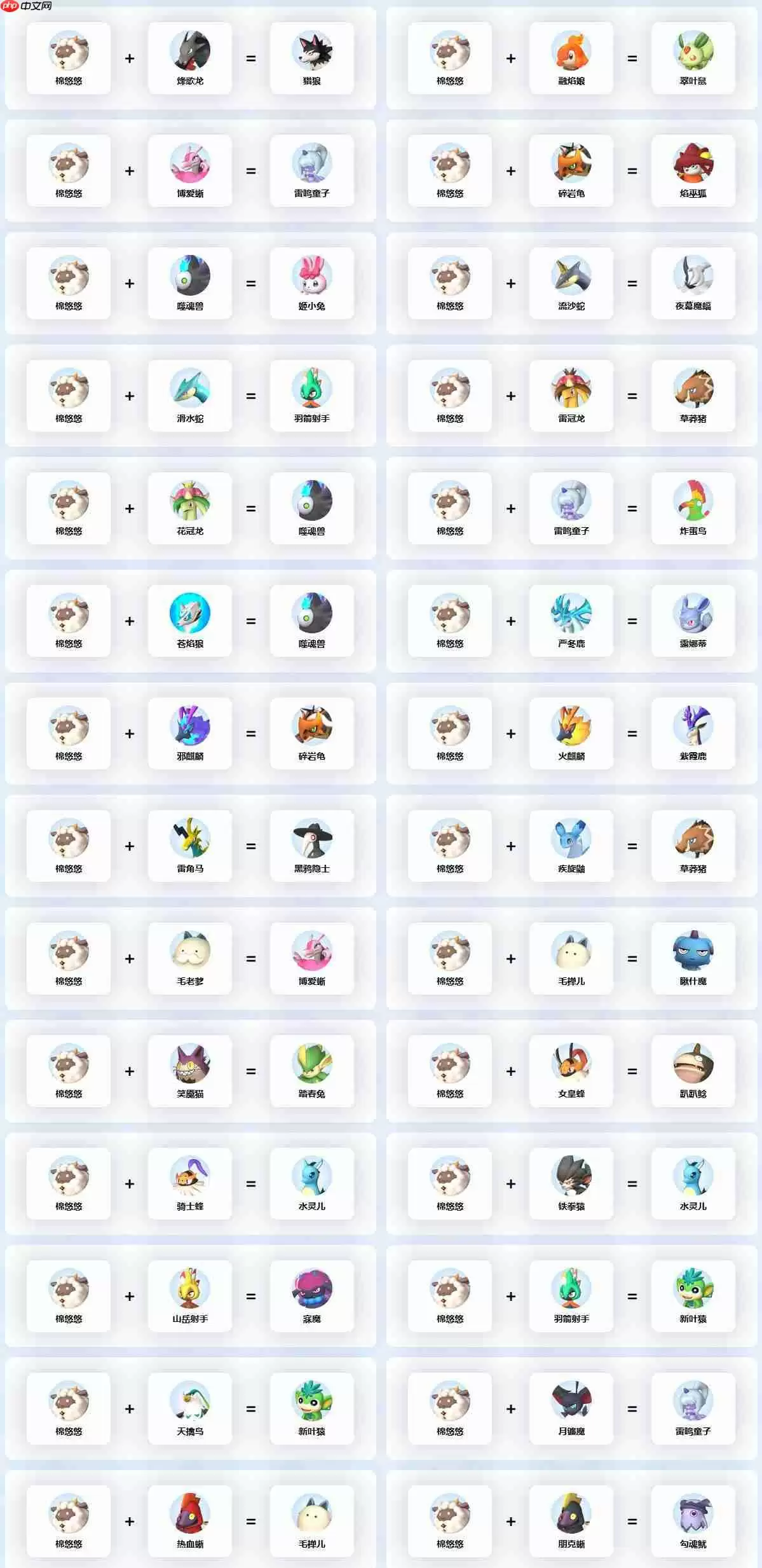 幻兽帕鲁棉悠悠配种