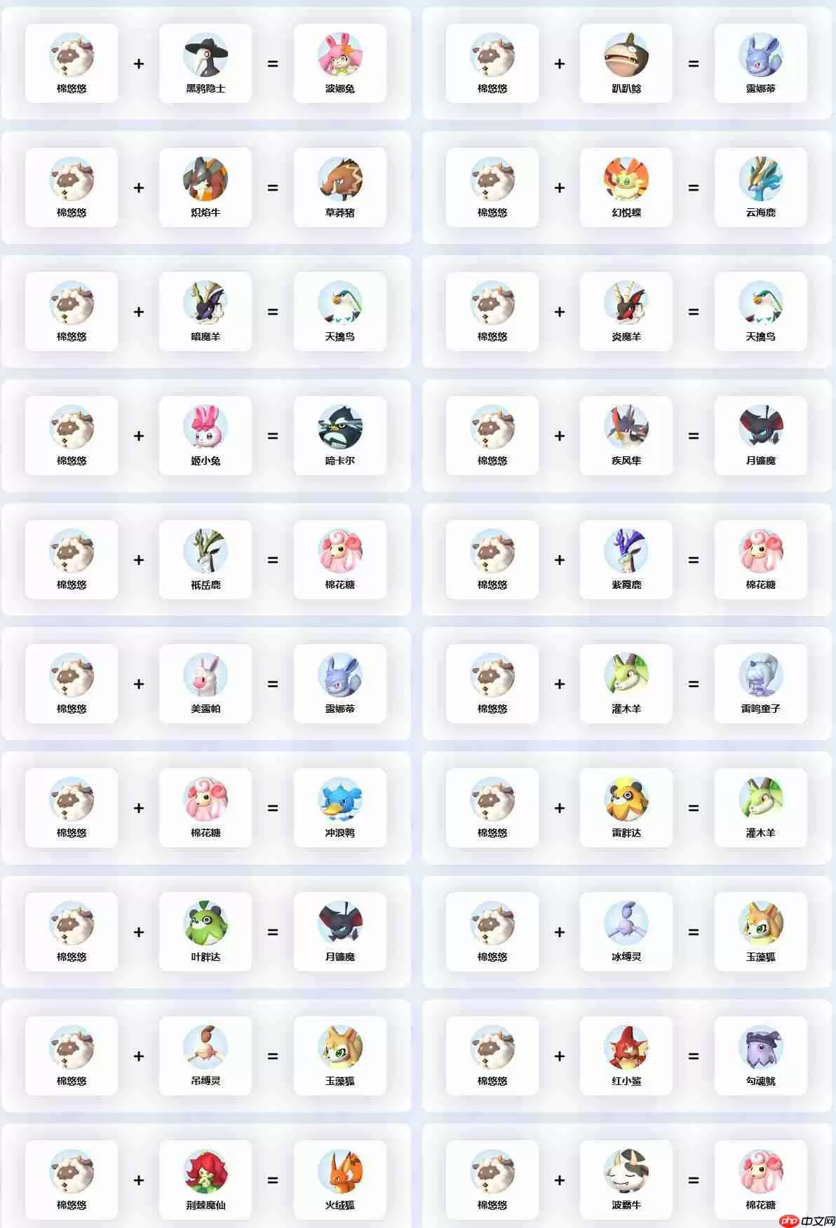 幻兽帕鲁棉悠悠配种