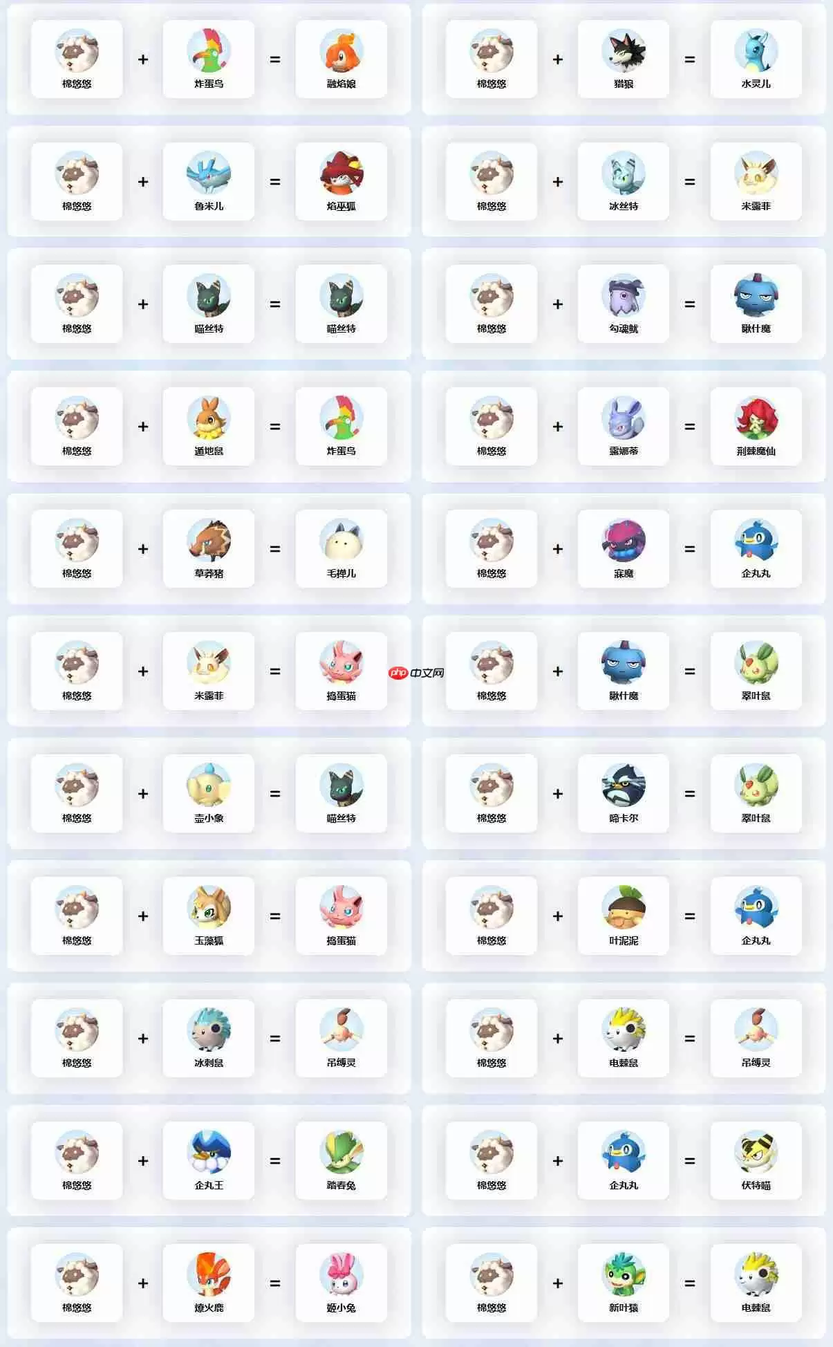 幻兽帕鲁棉悠悠配种