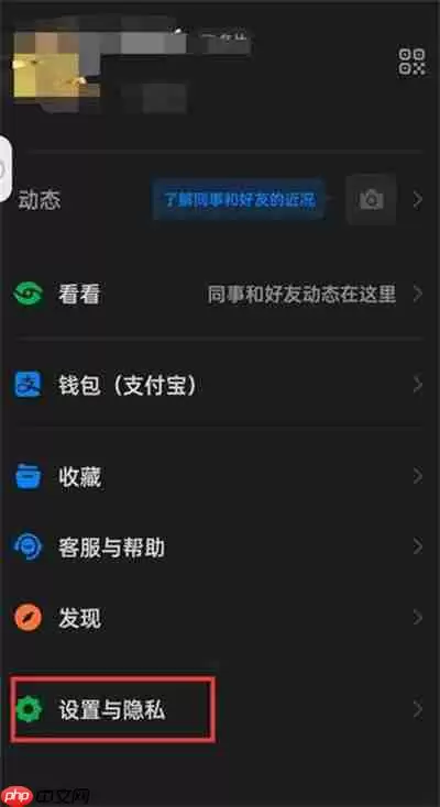钉钉隐私权限在哪里设置