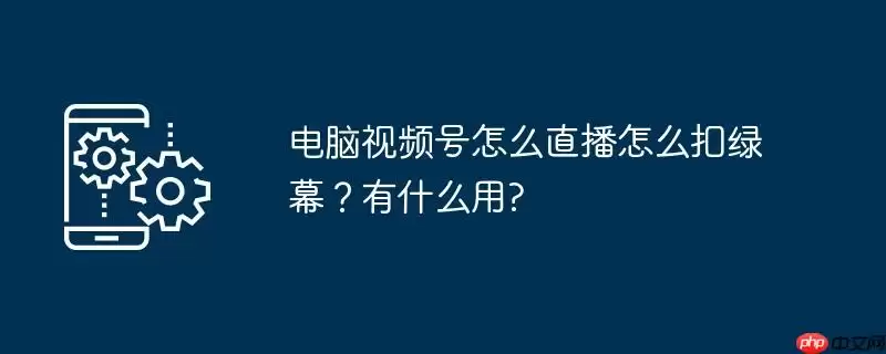 电脑视频号怎么直播怎么扣绿幕?有什么用?